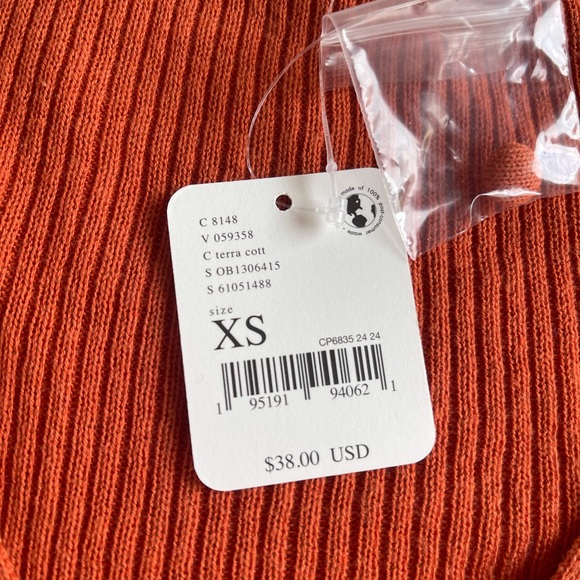 Free People Orange Sweater Top Size XS - Picture 3 of 3